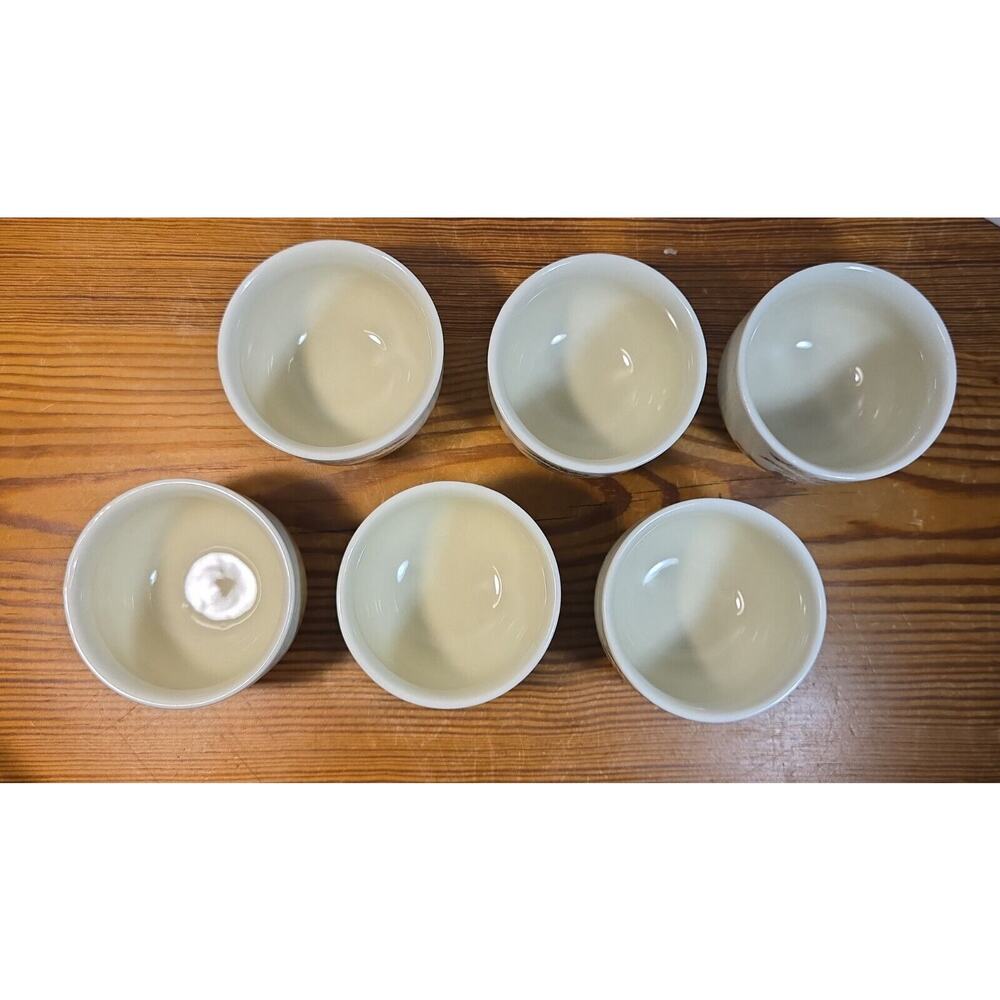 Japan Teapot 6 cups Set White Mod Flower Design Bamboo Handle OMC - Picture 13 of 14